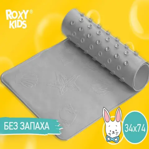 Фото Коврик для ванны ROXY-KIDS синий 34*74 см