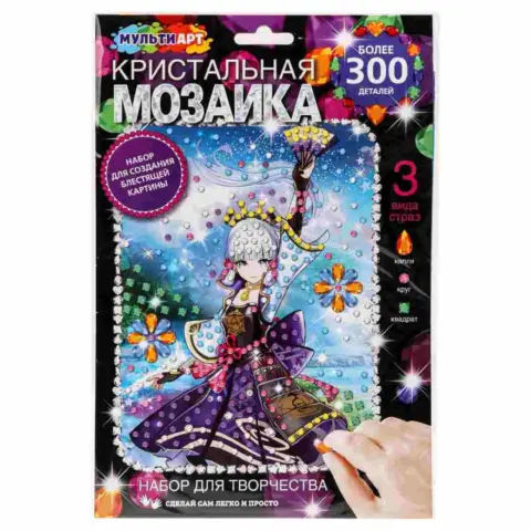 Фото Кристальная мозаика MultiArt 17*23 см воин стихий