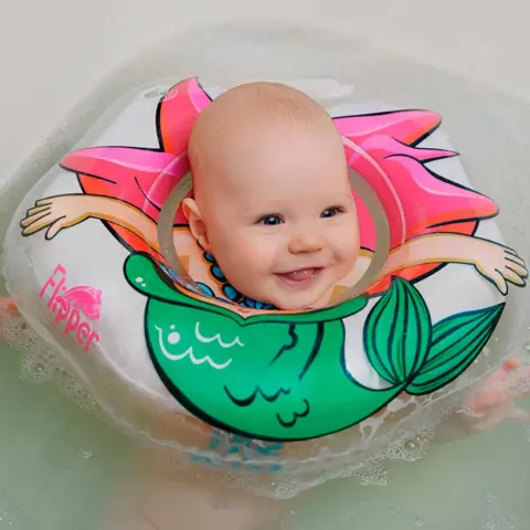 Фото Круг для купания ROXY-KIDS Flipper надувной на шею 38х39 см Русалка 0-3 лет