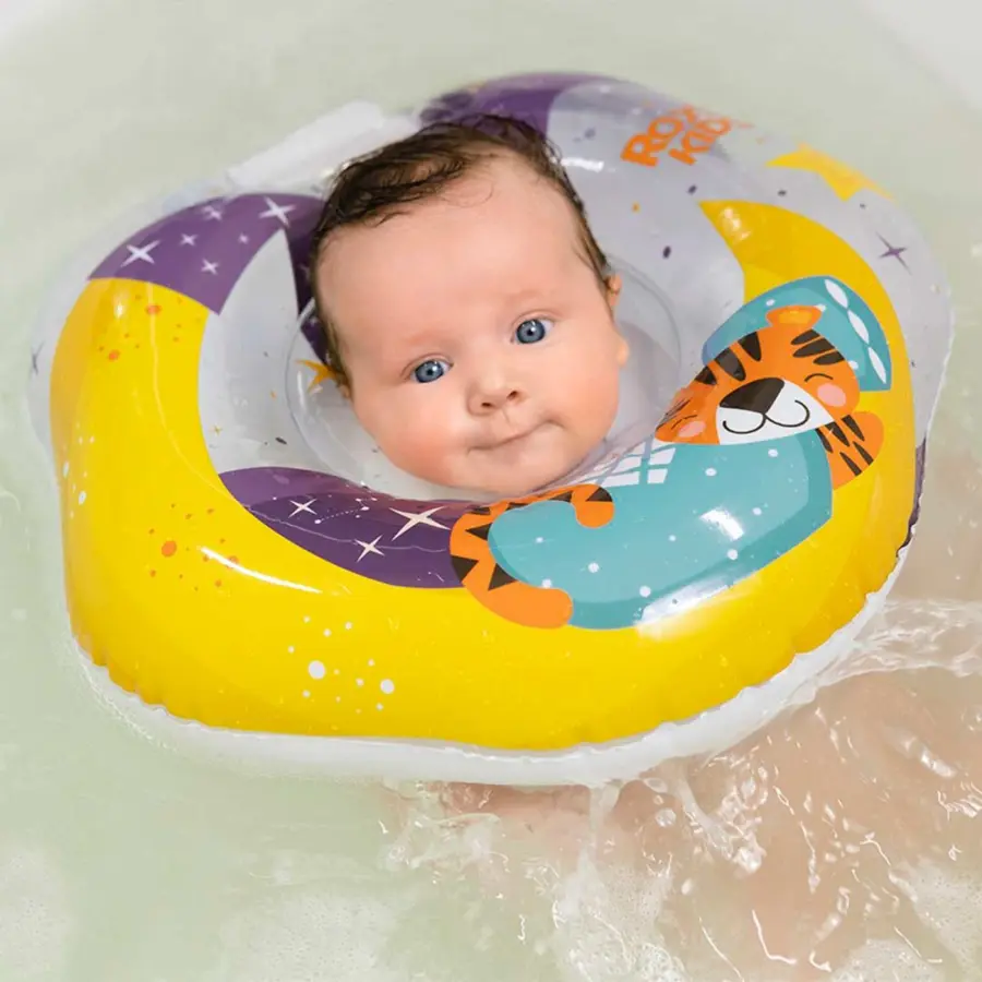 Круг для купания ROXY-KIDS Flipper надувной на шею+сказка 38*39 см Tiger moon 0-3 лет — 2