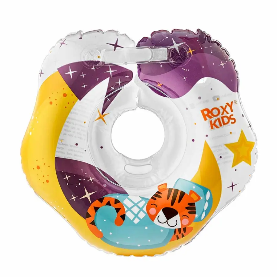 Круг для купания ROXY-KIDS Flipper надувной на шею+сказка 38*39 см Tiger moon 0-3 лет — 3