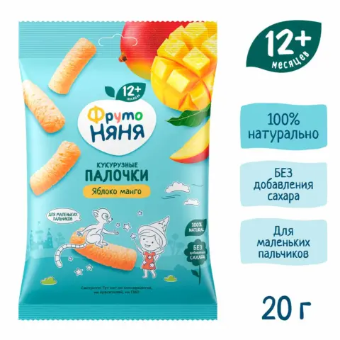Фото Кукурузные палочки ФрутоНяня с яблоком и манго