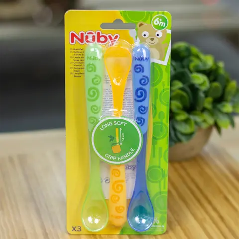 Фото Ложечка Nuby с изогнутой длинной ручкой 3шт. 6+мес.