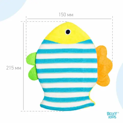 Фото Мочалка-рукавичка ROXY-KIDS рыбка махровая 0+ мес