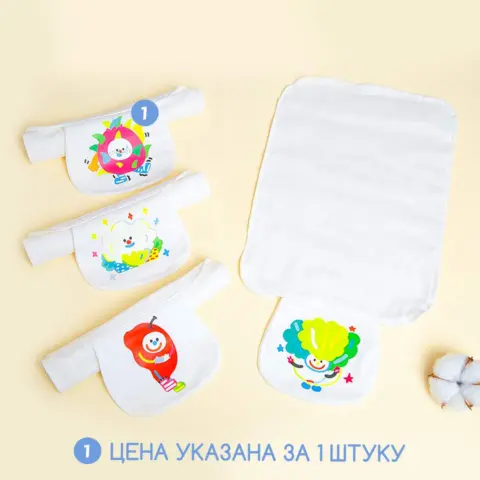 Фото Муслиновые полотенце для спины ребенка от пота 30*23 см Ананас
