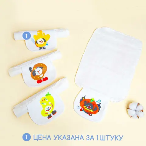 Фото Муслиновые полотенце для спины ребенка от пота 30*23 см Мистр Батон