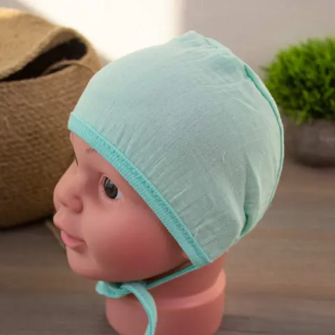 Фото Муслиновый Чепчик Nika kids Зеленый