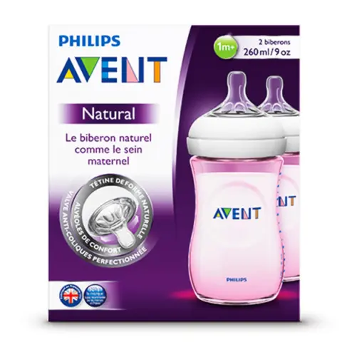 Фото Набор бутылочек Philips Avent Natural 260 мл 1+ мес 2 шт