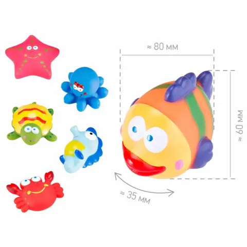 Фото Набор игрушек для ванной ROXY-KIDS Морские обитатели