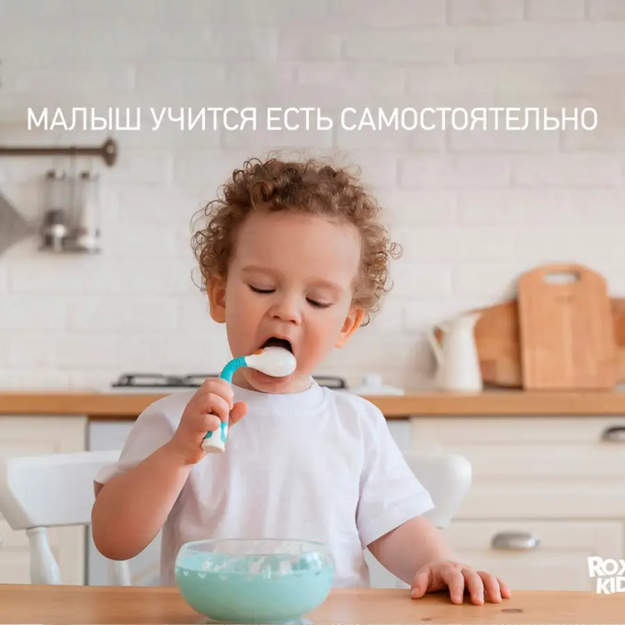 Набор ложка+вилка ROXY-KIDS Flexible гибкие в защитном футляре 9+ мес — 2