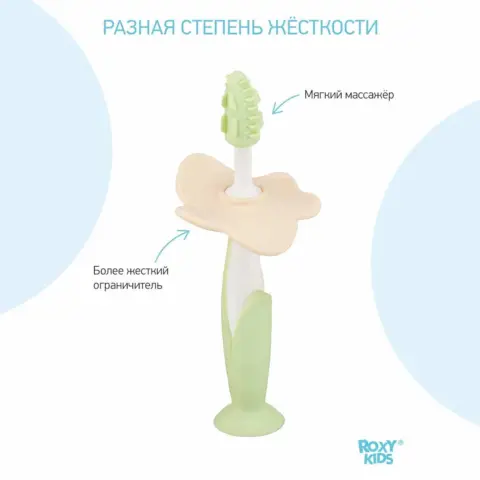 Фото Набор ROXY-KIDS Зубная щетка+массажер Ментоловый