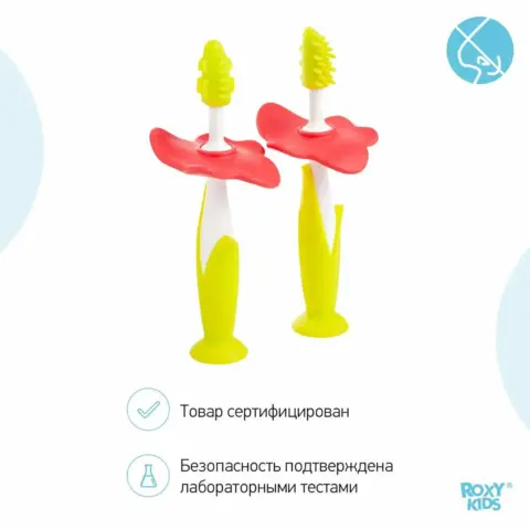 Фото Набор ROXY-KIDS Зубная щетка+массажер Зеленый