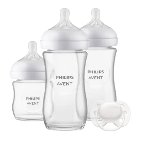 Фото Набор стеклянных бутылочек Philips Avent SCD878/11 Natural Response, 3 бутылочки и пустышка 0-3мес