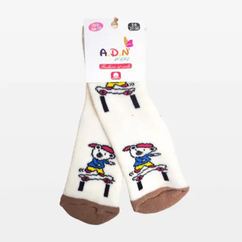 Фото Носки A.D.N Socks Медведь на скейте Бежевый
