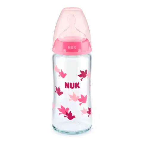Фото NUK Стеклянная бутылочка First Choice+ 240 мл 0-6 мес Птички