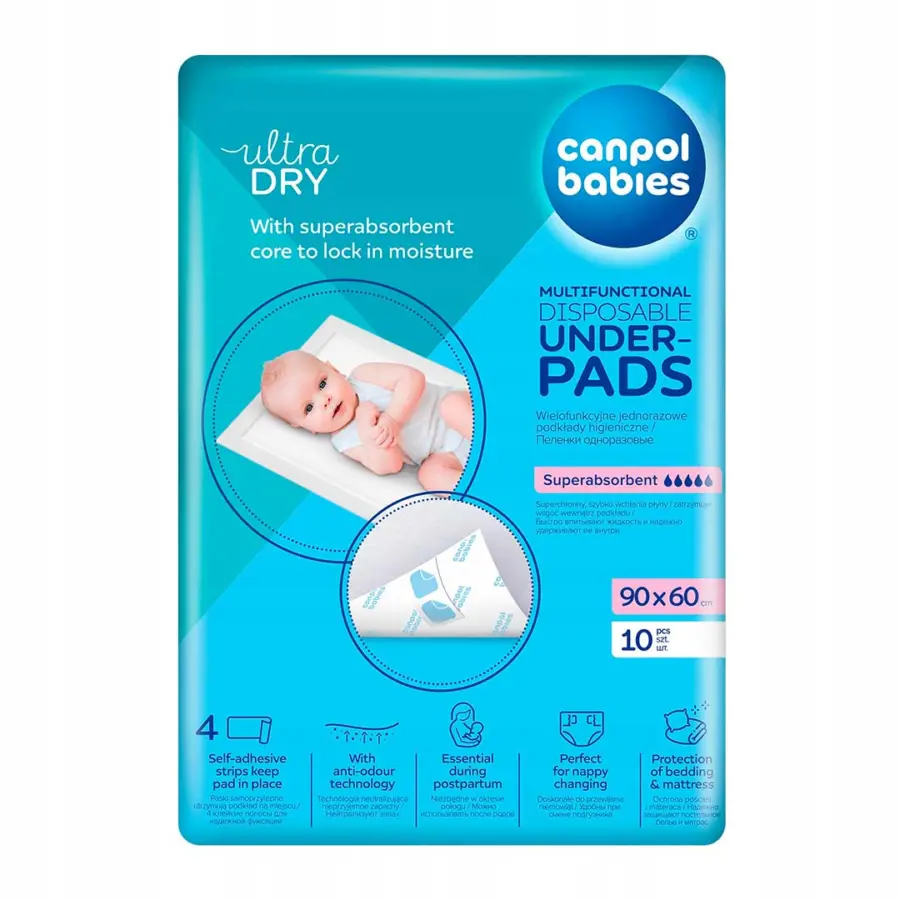 Одноразовые гигиенические пеленки Canpol Babies 90*60 см 10 шт — 3