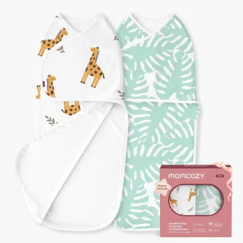 Фото Пеленка кокон Momcozy Swaddle wraps 0-3 мес Girafe&Leaf