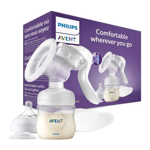 Фото Philips Avent Ручной молокоотсос Natural с бутылочкой SCF430/10