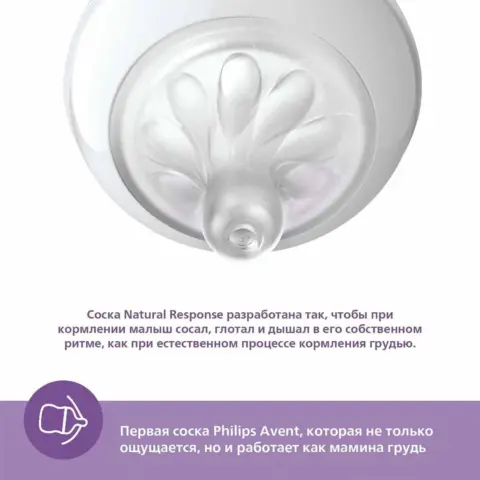 Фото Пластиковая бутылочка Philips Avent Natural Response 260мл. 1+мес. SCY903/11
