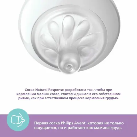 Фото Пластиковая бутылочка Phlips Avent Natural Response 125 мл 0+ мес SCY670/02