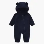 Плюшевый комбинезон Baby series однотонный с ушками Синий — 4