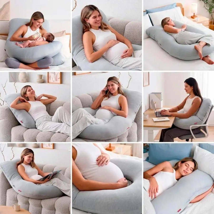 Подушка для беременных и кормящих мам Momcozy U-образная, 70*145 см — 2