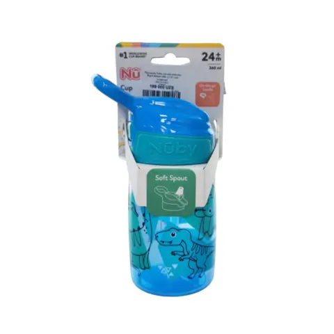 Фото Поильник Nuby мягким носиком Flip-it динозавры 360 мл 6+ мес