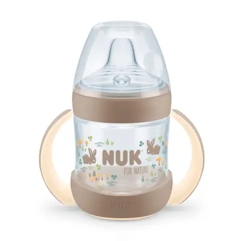 Фото Поильник с ручками NUK For Nature 150 мл 6+ мес Зайки