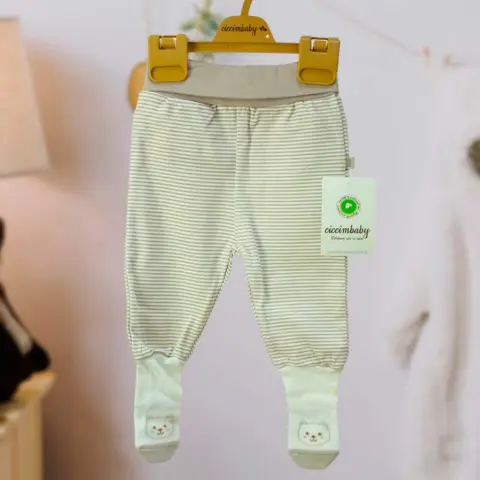 Фото Ползунки Ciccimbaby в полоску котик Коричневый