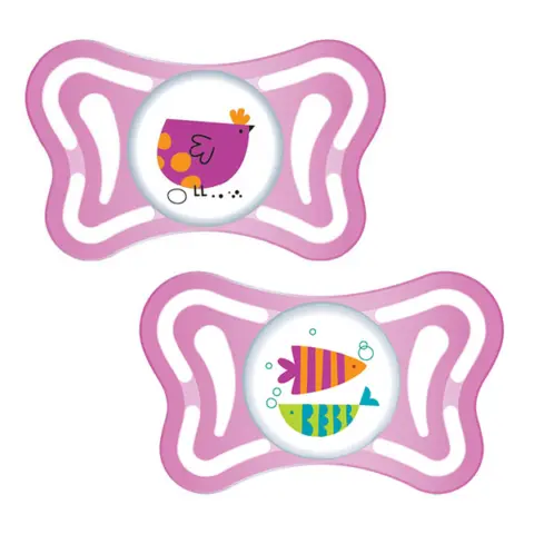Фото Пустышка Chicco Physio Light 16-36 мес рыбка и птичка 2 шт