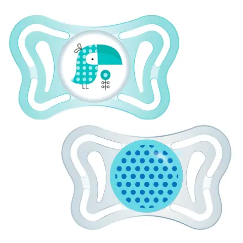 Фото Пустышка Chicco PhysioForma Light 2-6 мес тукан и горошек 2 шт
