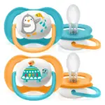 Пустышка Philips Avent Ultra Air Happy Пингвин и черепаха 2шт. 6-18мес. SCF080/07