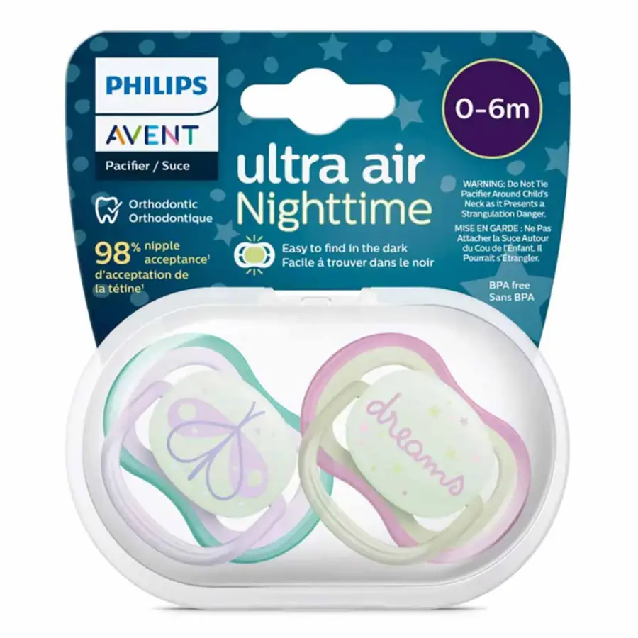 Пустышка Philips Avent Ultra air nighttime бабочка dreams 0-6 мес 2 шт — 3