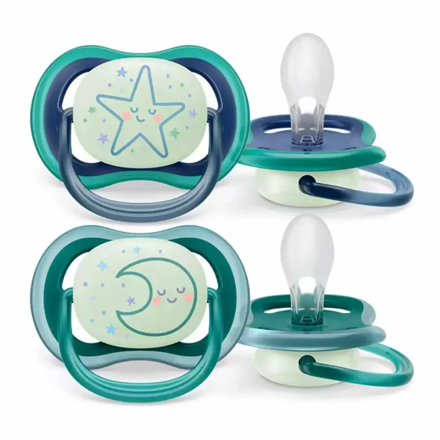 Пустышка Philips Avent Ultra air nighttime луна звезда 6-18 мес 2 шт — 3