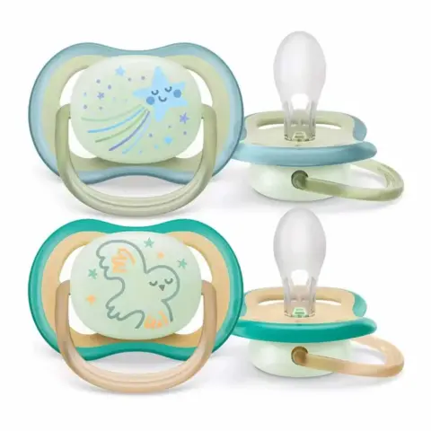 Фото Пустышка Philips Avent Ultra air nighttime звезда сова 0-6 мес 2 шт