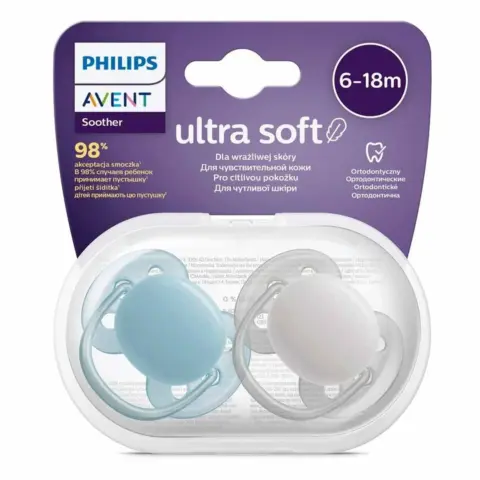 Фото Пустышка Philips Avent Ultra soft 6-18 мес 2 шт