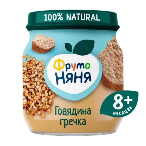 Фото Пюре ФрутоНяня говядина с гречкой и морковью 100 гр 8+ мес