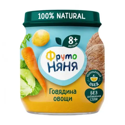 Фото Пюре ФрутоНяня говядина с овощами 100 гр 8+ мес