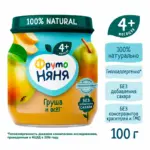 Пюре ФрутоНяня груша 100 гр с 4+ мес — 2