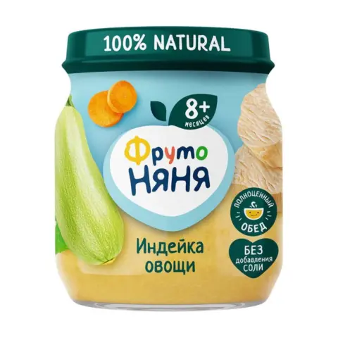 Фото Пюре ФрутоНяня индейка с овощами 100 гр 8+ мес