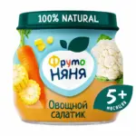 Пюре ФрутоНяня из цветной капусты, кукурузы и моркови "овощной салатик" 5+ мес