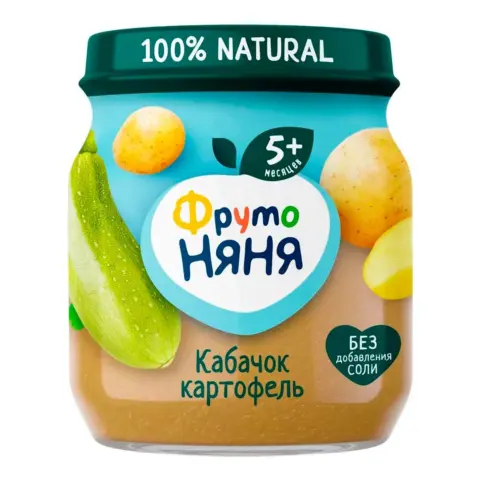 Фото Пюре ФрутоНяня кабачок и картофель 110 гр с 5+ мес