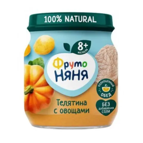 Фото Пюре ФрутоНяня телятина с овощами 100 гр 8+ мес