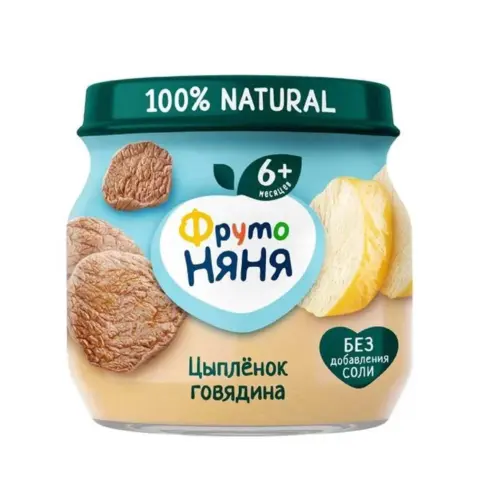 Фото Пюре ФрутоНяня цыпленок И говядина 80 гр 6+ мес