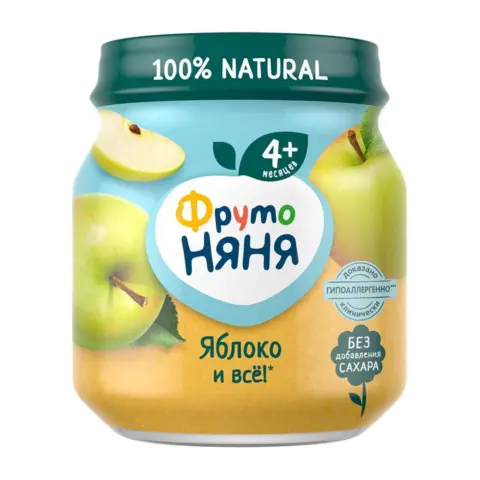 Фото Пюре ФрутоНяня яблоко 100 гр 4+ мес.