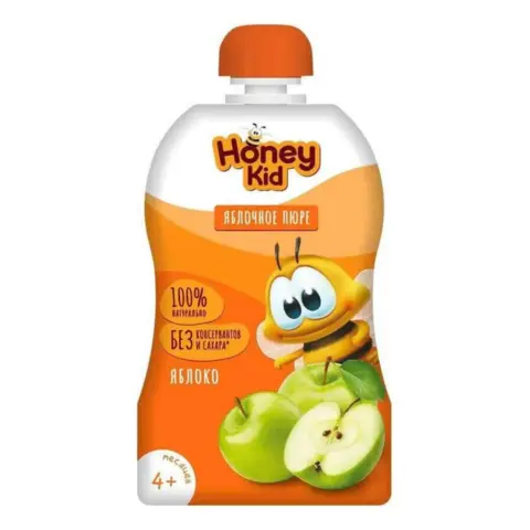 Фото Пюре Honey Kid Яблоко 90 гр 4+ мес