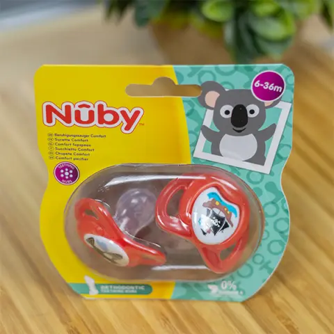 Фото Силиконовая ортодонтическая пустышка Nuby Самолет и корабль, 6-36 мес, 2 шт.