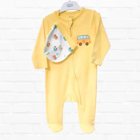 Фото Слип Crazy baby Машинка Желтый