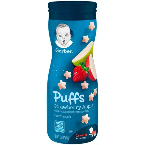 Фото Снеки Gerber Puffs яблоко клубника 8+ мес 42 гр