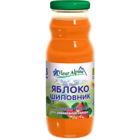 Фото Сок Fleur Alpine яблоко шиповник 200 мл 4+ мес.